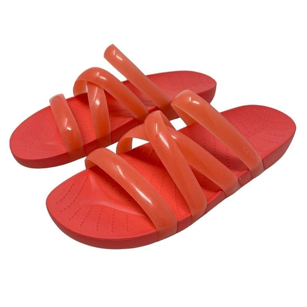 Crocs Women’s Size 9 Splash Strappy slides comfort sandals orange